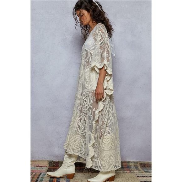 POL Lace Embroidered Beach Cover Up Kaftan - Picture 2 of 4